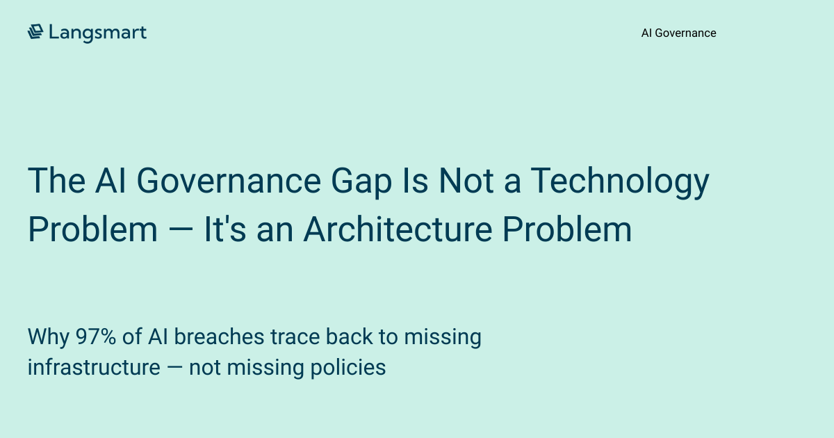 The AI Governance Gap Is Not a Technology Problem — It's an Architecture Problem