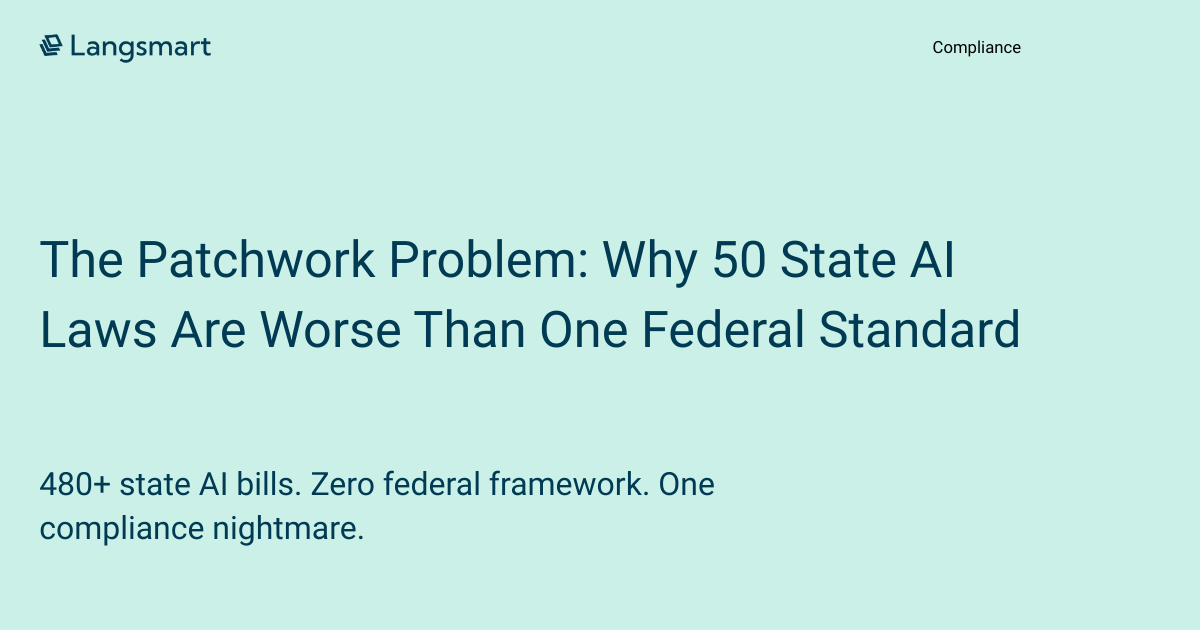 The Patchwork Problem: Why 50 State AI Laws Are Worse Than One Federal Standard