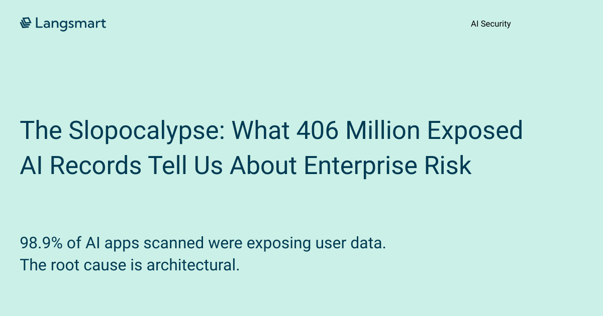 The Slopocalypse: What 406 Million Exposed AI Records Tell Us About Enterprise Risk