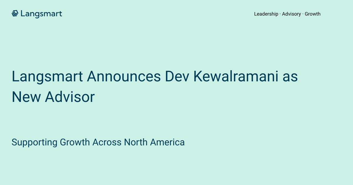 Langsmart Announces Dev Kewalramani as New Advisor to Support Growing Demand for Enterprise AI Infrastructure