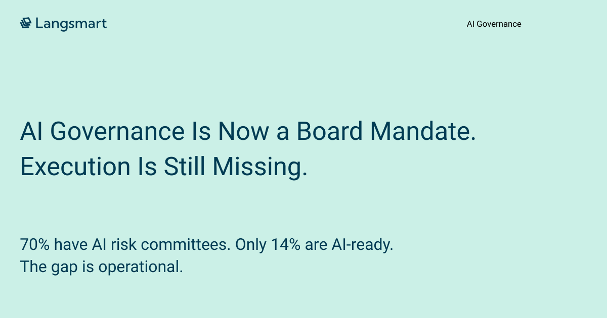 AI Governance Is Now a Board Mandate. Execution Is Still Missing.