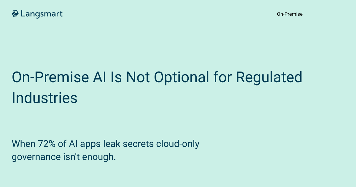 On-Premise AI Is Not Optional for Regulated Industries. Here's Why.