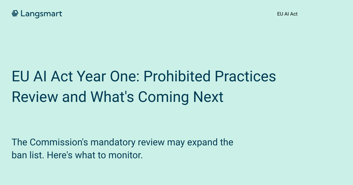 EU AI Act Year One: Prohibited Practices Review and What's Coming Next